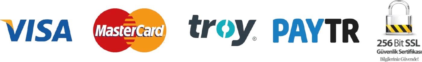 Payment Methods - Visa, Mastercard, Troy, PayTR, 256 Bit SSL